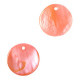 Schelp hanger rond 8mm Coral pink